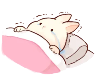 😭 sad, crying, bunny, animal, emotional, kawaii telegram sticker