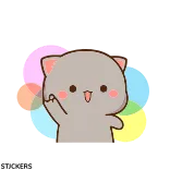 🕺 แมว, การ์ตูน, นิ้วกลาง, น่ารัก, ตลก, สติกเกอร์ telegram sticker