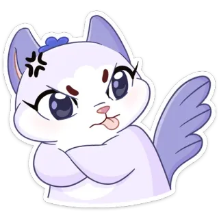 😠 chat, en colère, mignon, autocollant, dessin animé, animal whatsapp sticker