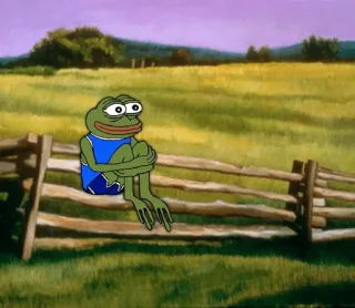 🙂 Pepe the Frog Pepe la grenouille, Meme, Grenouille, Meme Internet, Assis, Seul telegram sticker