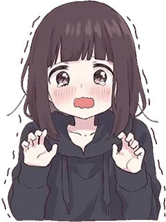 😳 Аниме, Милый, Мультфильм, Девушка, Плачущий, Испуганный telegram sticker