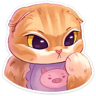 👊 猫, 動物, 可愛い, ペット, 子猫, 漫画, 豚, エプロン telegram sticker