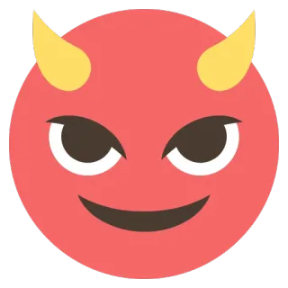 😈 teufel, emoji, böse, horn, rot, cartoon whatsapp sticker