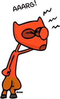 😤 AAARG! en colère, dessin animé, expression, frustration, orange, autocollant, animal telegram sticker