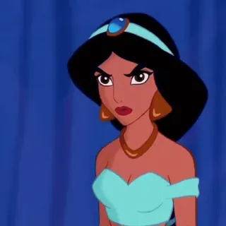 🧚♀ Jasmine Aladdin Cartoon, Disney, Prinzessin, Jasmin, Wütend, Charakter telegram sticker