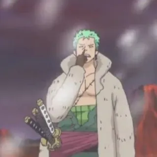 🧐 Zoro One Piece Аниме, Ван Пис, Зоро, Мечник, Персонаж whatsapp sticker