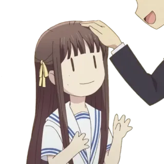 😂 Tohru Honda Fruits Basket อนิเมะ, ผู้หญิง, ตัวละคร, ยิ้ม, น่ารัก, มังงะ whatsapp sticker