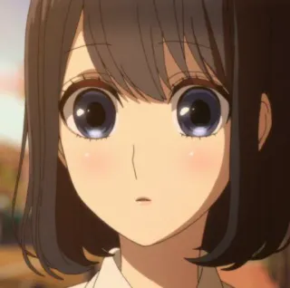 😶 Anime, Mädchen, süß, Porträt, Cartoon, Charakter whatsapp sticker