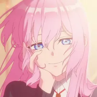 🌷 Anime, Mädchen, rosa Haare, Porträt, Cartoon telegram sticker