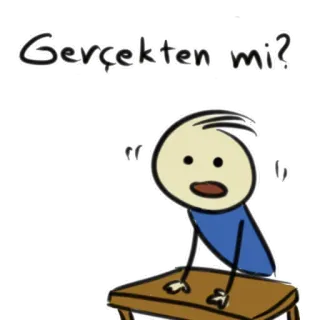 😨 Gerçekten mi? surpris, question, choqué, dessin animé, exclamation, bonhomme allumette telegram sticker