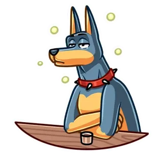 😐 собака, алкоголь, напиток, пьяный, доберман, бар whatsapp sticker