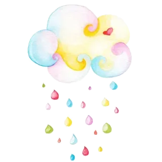 🌈 Wolke, Regen, Aquarell, süß, Pastell, Kawaii, Wetter telegram sticker