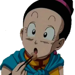😰 Chi-Chi Dragon Ball 애니메이션, 만화, 먹는, 치치 telegram sticker