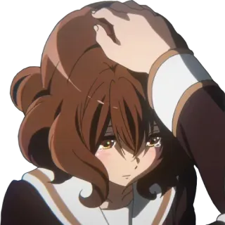 🙂 anime, garota, triste, afagar, consolo, emocional, afago na cabeça telegram sticker