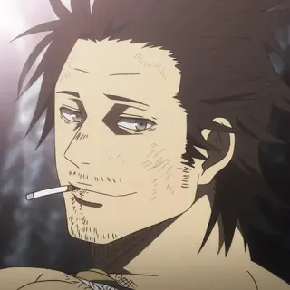 ☘️ Yami Sukehiro Black Clover Anime, Yami, Black Clover, Magier, Rauch, Zigarette whatsapp sticker