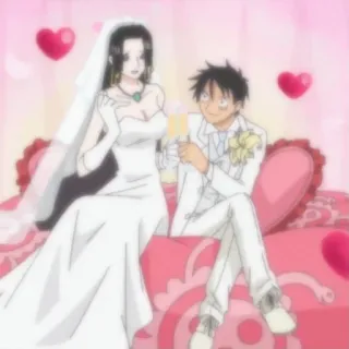 🥰 Boa Hancock One Piece Anime, Casamento, Romance, Casal, Amor, Corações telegram sticker
