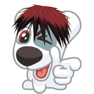 😉 cartoon, dog, anime, wink, thumbs up, character whatsapp sticker