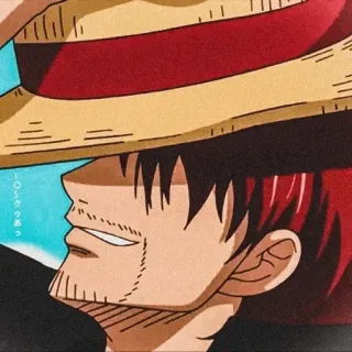 😏 Shanks One Piece IOSクソあっ アニメ, ワンピース, シャンクス, 海賊, 赤髪, 麦わら帽子 telegram sticker