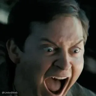 😤 Peter Parker Spider-Man tobey maguire, angry, meme, screaming, spider-man telegram sticker