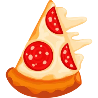 🍕 pizza, comida, pepperoni, fatia, desenho animado, italiano telegram sticker