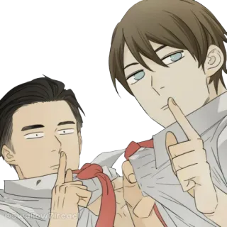 🤫 @swallowwixieach hombres, dibujos animados, gesto telegram sticker
