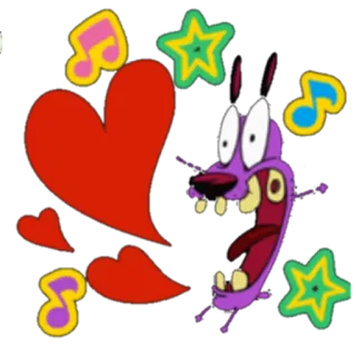 ❤ Courage the Cowardly Dog dessin animé, chien, courage, amour, animé telegram sticker