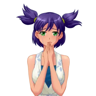 😢 Anime, Triste, Llorando, Lagrimas, Chica telegram sticker