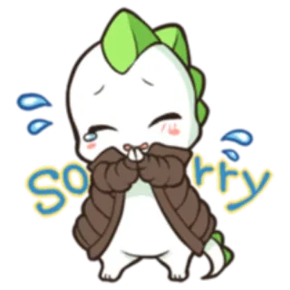 😞 Sorry desculpa, arrependimento, fofo, desenho animado, adesivo, kawaii whatsapp sticker