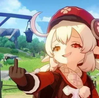 🤠 Klee Genshin Impact Klee, Genshin Impact, Anime, Dito medio, Offensivo, Videogioco telegram sticker