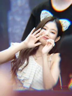 👋 Jennie Jennie, K-Pop, Katzenohren, Idol, weiblich telegram sticker