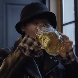 🗞 piwo, picie, alkohol, mężczyzna, kapelusz telegram sticker
