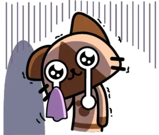😿 고양이, 울음, 슬픔, 만화, 눈물, 감정 telegram sticker
