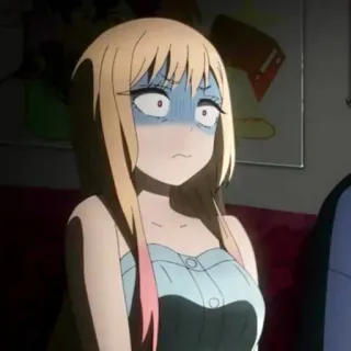 😰 anime, ragazza, spaventata, imbarazzata, carina telegram sticker