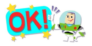 😄 Buzz Lightyear Toy Story OK! 巴斯光年, 玩具总动员, 好的, 赞, 卡通 whatsapp sticker