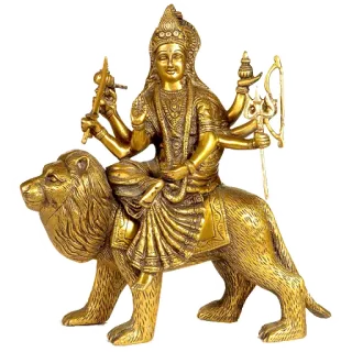 👩 Durga Induismo, Durga, dea, leone, spirituale, India telegram sticker