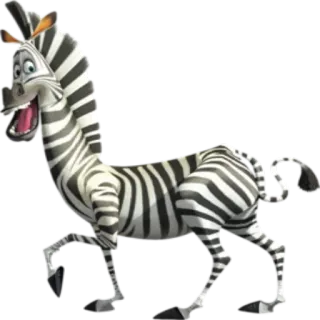 👀 Marty Madagascar zebra, cartone animato, animale, zoo, felice telegram sticker