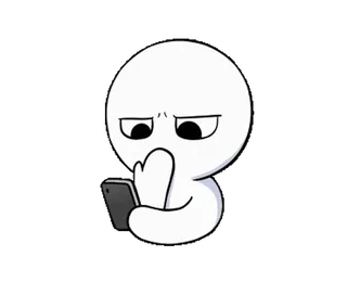 🤭 Мультфильм, Персонаж, Телефон, Обеспокоенный, Иллюстрация telegram sticker