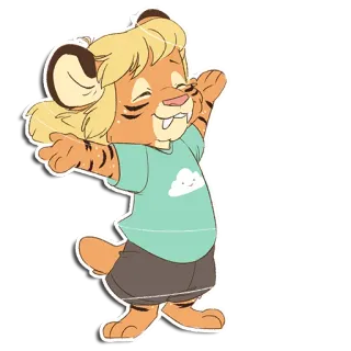 ⬆️ เฟอร์รี่, การ์ตูน, เสือ, ตัวละคร, น่ารัก, คาวาอิ telegram sticker