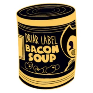 🥫 Bendy Bendy and the Ink Machine BRIAR LABEL BACON SOUP gra wideo, zupa bekonowa, kreskówka, Bendy, naklejka telegram sticker