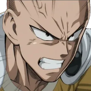 😡 Saitama One-Punch Man Аниме, Герой, Серьёзный, Бой, Манга telegram sticker
