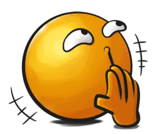 ✨ emoji, thinking, question, pondering, cartoon, yellow, expression whatsapp sticker