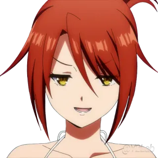 😏 Anime, Garota, Ruiva, Arrogante, Personagem, Ilustração telegram sticker