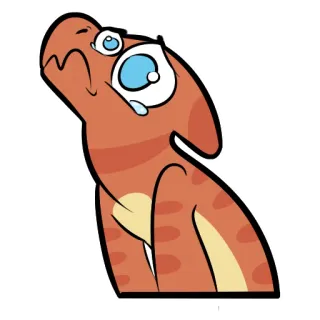 😧 dinossauro, chorando, desenho animado, triste, réptil, animal, fofo telegram sticker