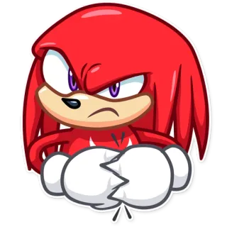 👿 Knuckles Sonic the Hedgehog Knuckles, Sonic, arrabbiato, cartone animato, rosso telegram sticker