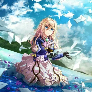 😊 Violet Evergarden anime, girl, character, fanart, letter, illustration telegram sticker