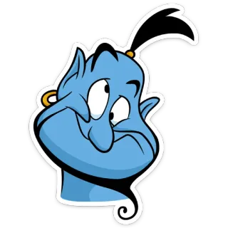 🤪 Genie Aladdin kartun, jin, aladdin, disney, magi, stiker telegram sticker