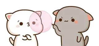😉 cat, cute, angry, peach, goma whatsapp sticker