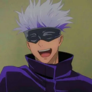 😏 Satoru Gojo Jujutsu Kaisen anime, gojo, satoru, jujutsu kaisen, smiling telegram sticker