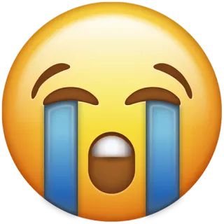 😭 emoji, crying, sad, tears, expression, face telegram sticker