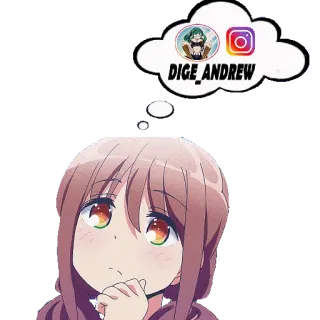 💭 DIGE_ANDREW anime, instagram, profile, thinking, thought bubble whatsapp sticker